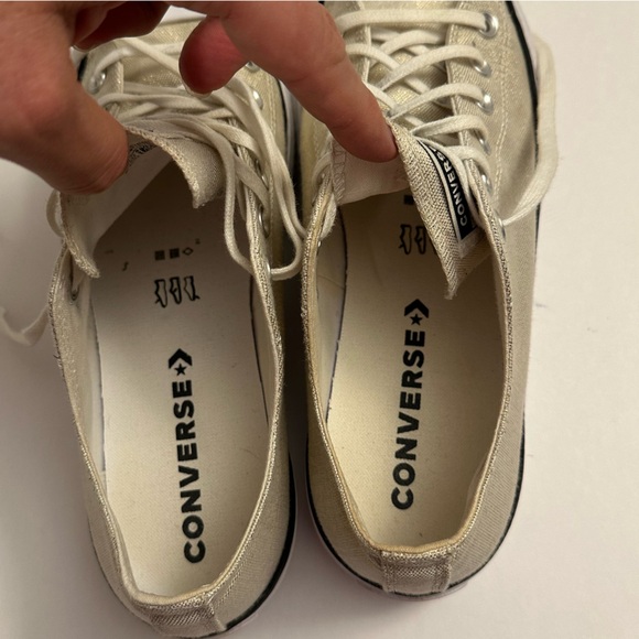 Converse CTAS LIFT PLATFORM OX Gold/Black/White '568630C' Women's Size 10 - Picture 8 of 14